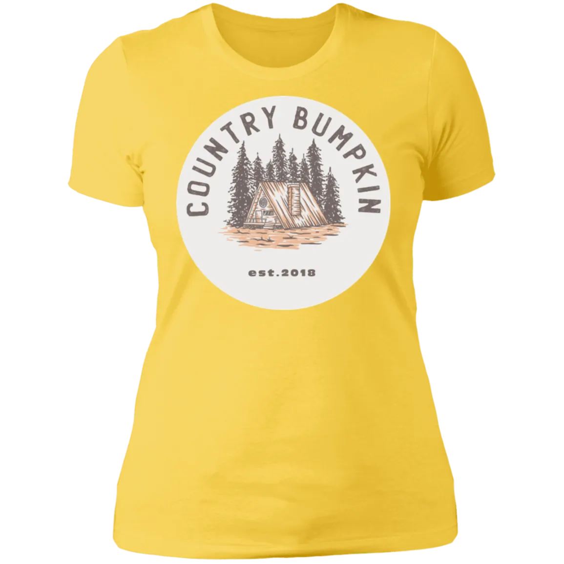 "Country Bumpkin" Cottage Est 2018 NL3900 Ladies' Boyfriend T-Shirt