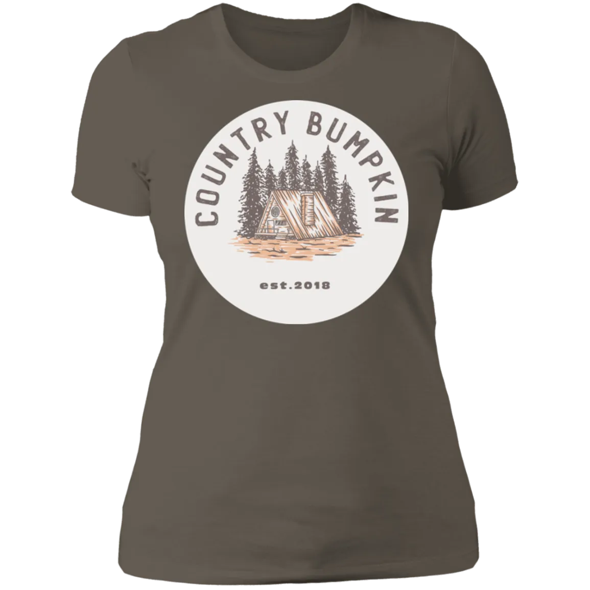 "Country Bumpkin" Cottage Est 2018 NL3900 Ladies' Boyfriend T-Shirt