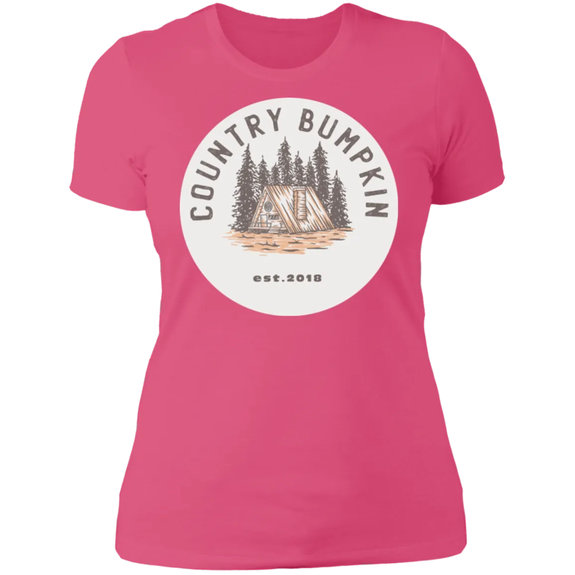 "Country Bumpkin" Cottage Est 2018 NL3900 Ladies' Boyfriend T-Shirt
