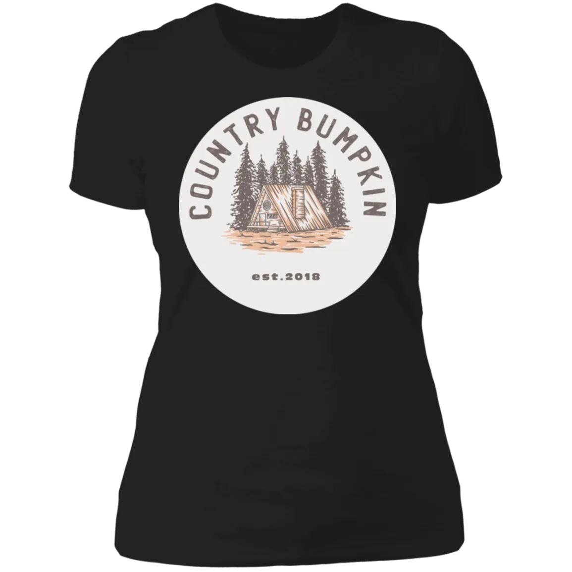 "Country Bumpkin" Cottage Est 2018 NL3900 Ladies' Boyfriend T-Shirt
