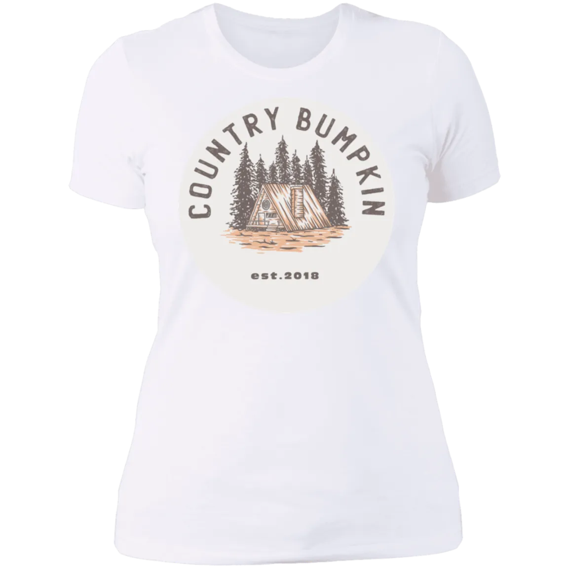 "Country Bumpkin" Cottage Est 2018 NL3900 Ladies' Boyfriend T-Shirt