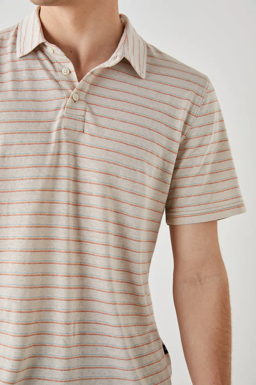 Rails Napoli Short Sleeve Stripe Polo in Toulouse Sunset Stripe
