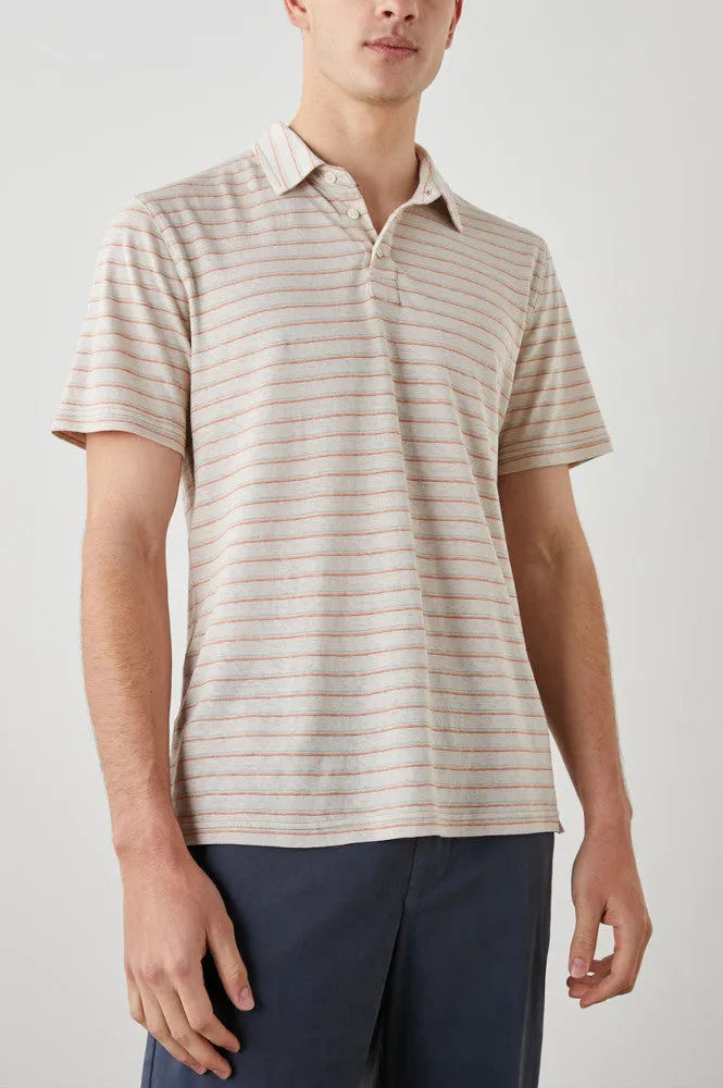 Rails Napoli Short Sleeve Stripe Polo in Toulouse Sunset Stripe