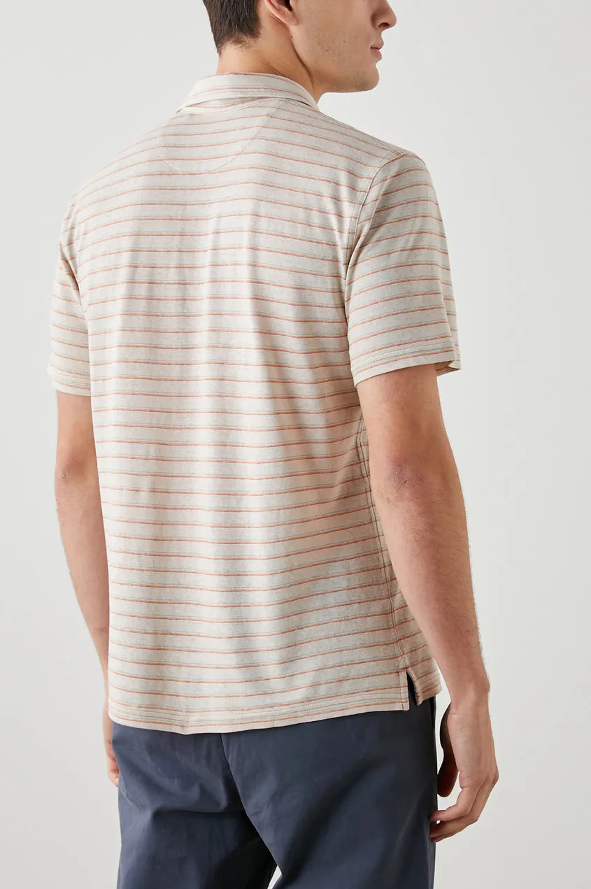 Rails Napoli Short Sleeve Stripe Polo in Toulouse Sunset Stripe