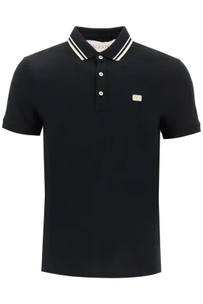 regular fit polo shirt with vlogo patch 6V3MH01KAQK NERO