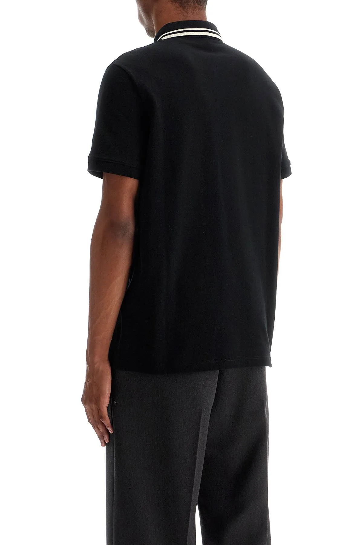 regular fit polo shirt with vlogo patch 6V3MH01KAQK NERO