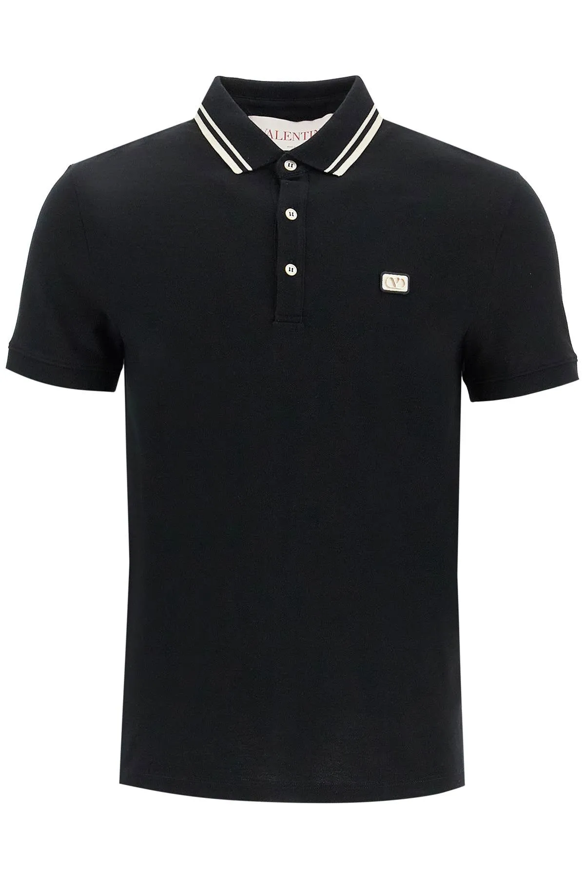 regular fit polo shirt with vlogo patch 6V3MH01KAQK NERO