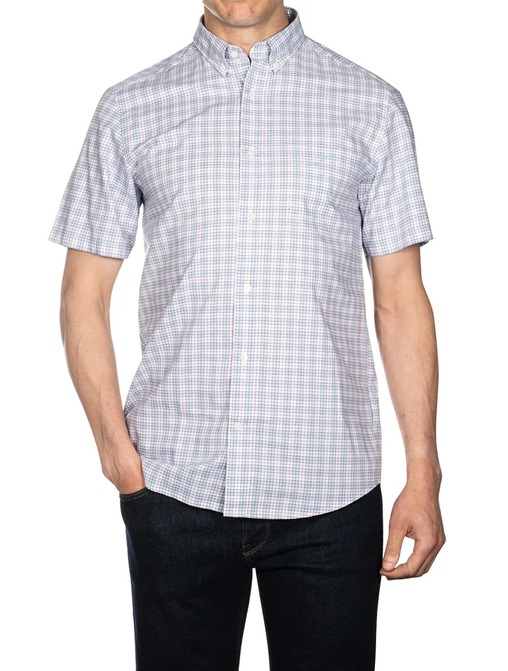 Regular Fit Twill Shortsleeve Shirt Hamptons Blue