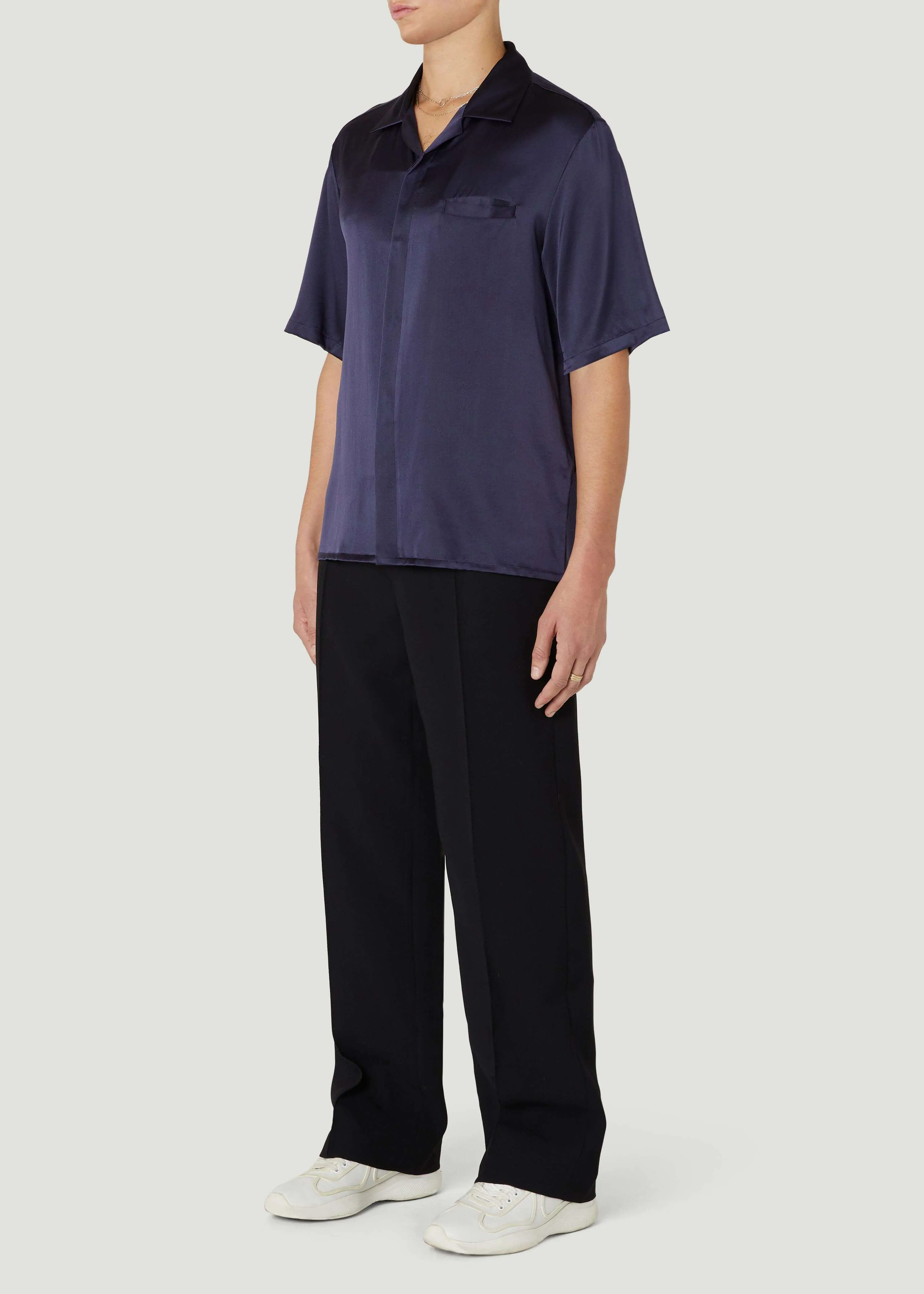 Resort Short Sleeve Mulberry Silk Shirt Inkling