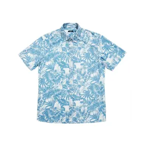 Reynolds Short Sleeve Seersucker Shirt (Blue Leaves)