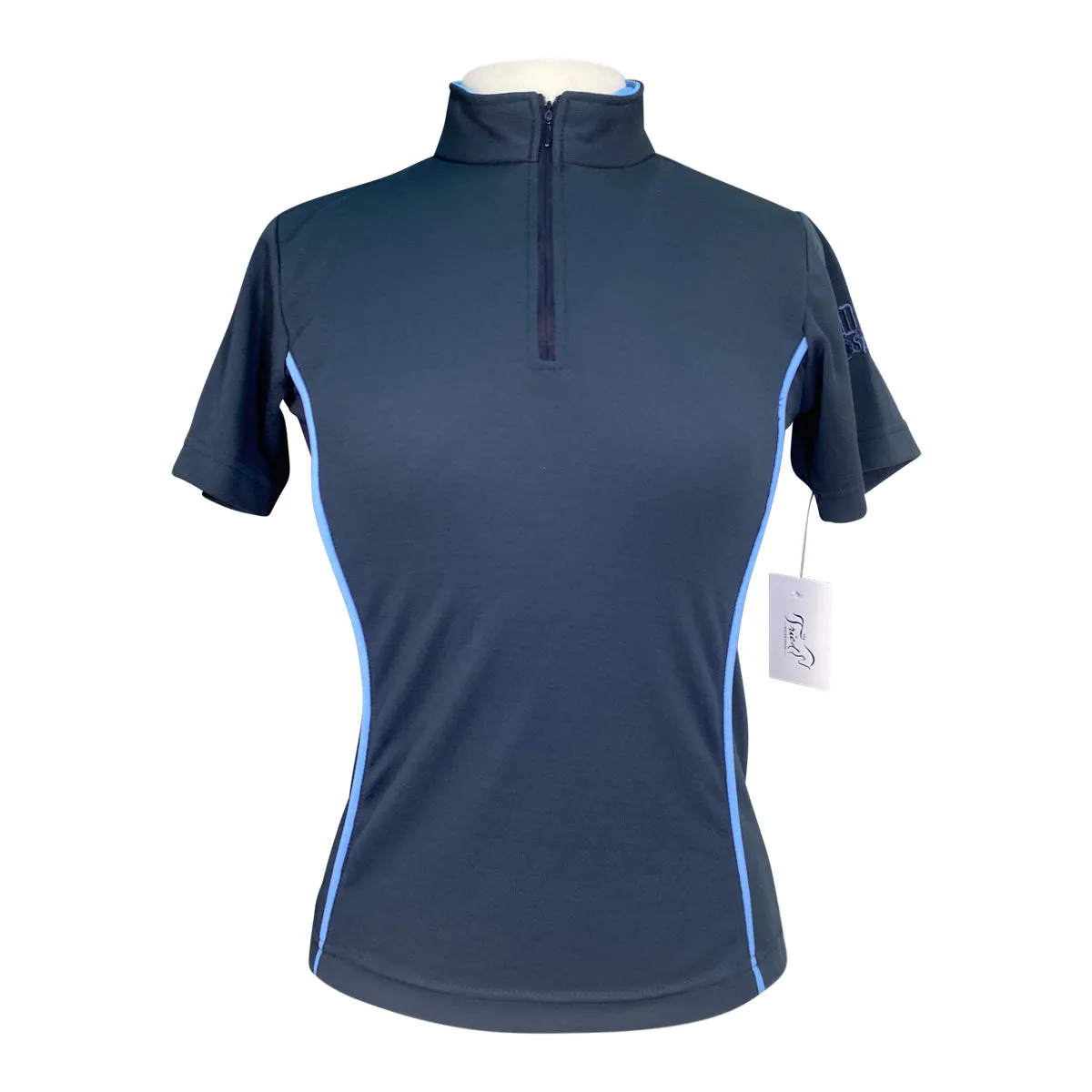 Riding Sport Perforated 1/4 Zip Shirt in Navy/Blue - Women's Medium