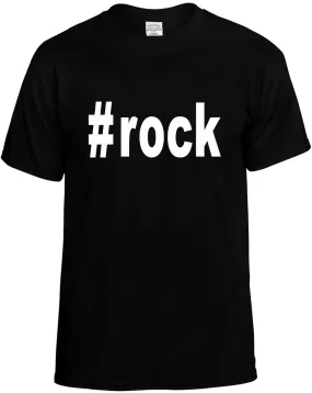 #Rock Hashtag Unisex T-Shirt Novelty Graphic Tee Shirt