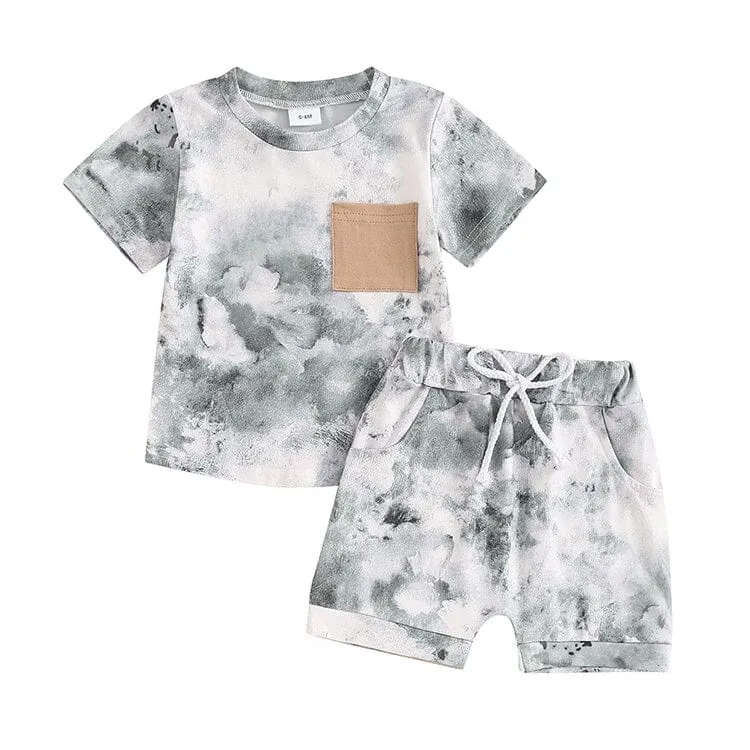 Short Sleeve Tie Dye Baby Set