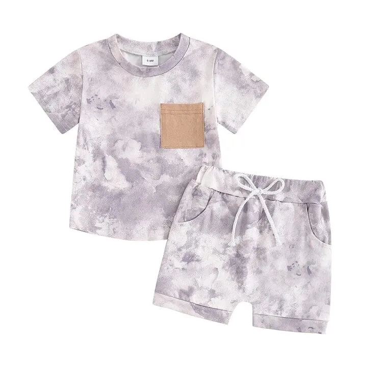 Short Sleeve Tie Dye Baby Set