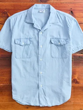 Short Sleeve Work Shirt in Chambray Bleached