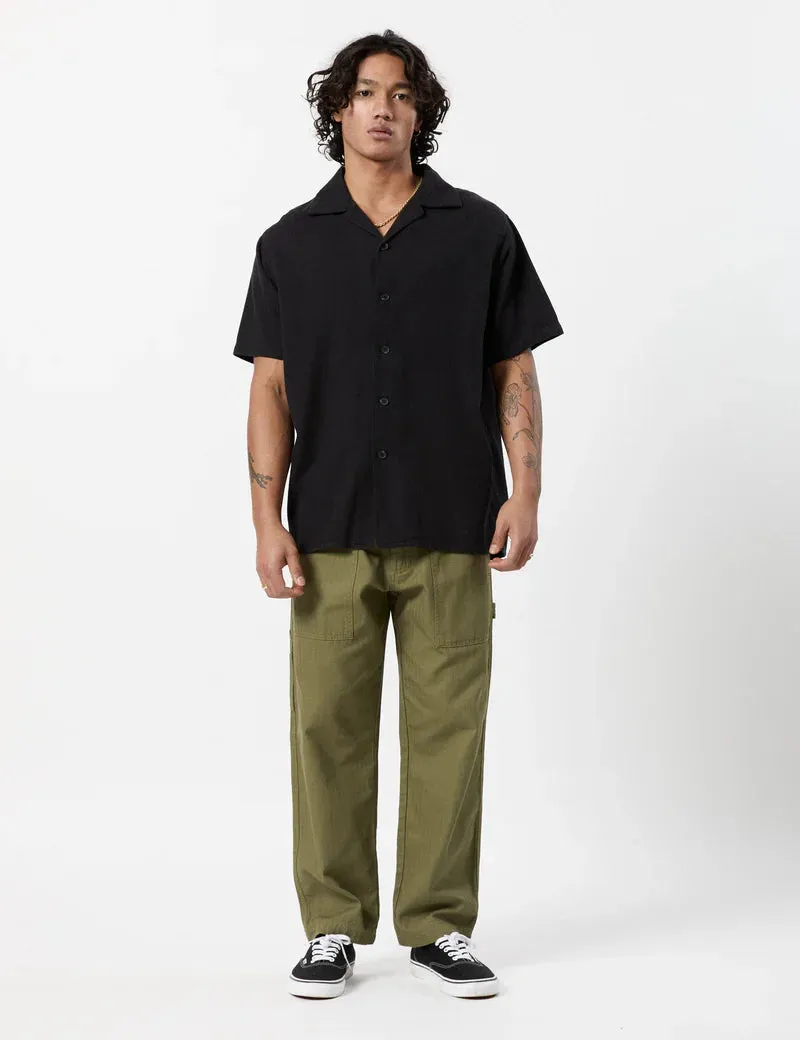Simple | Waffle Short Sleeve Shirt | Black
