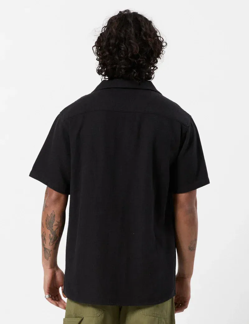 Simple | Waffle Short Sleeve Shirt | Black