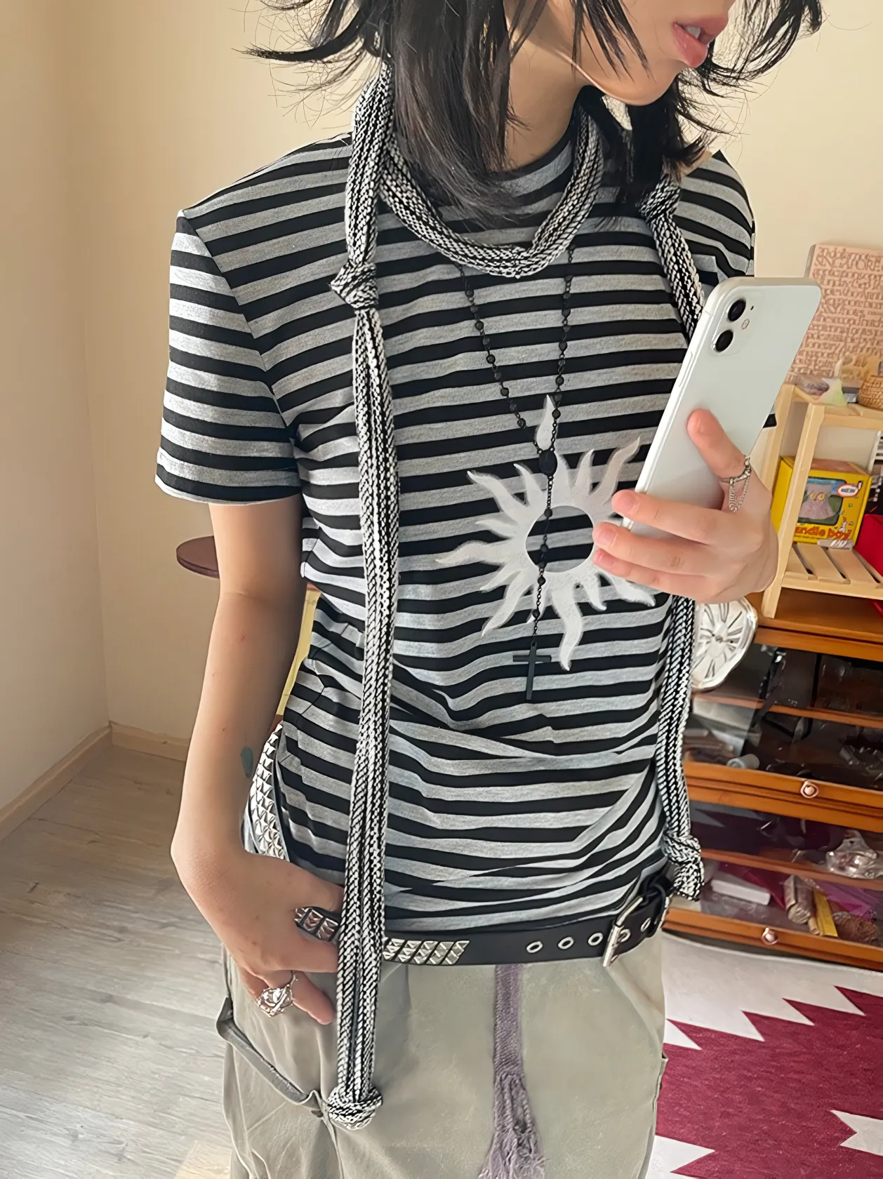 Solar Chic Striped Short Sleeve T-Shirt