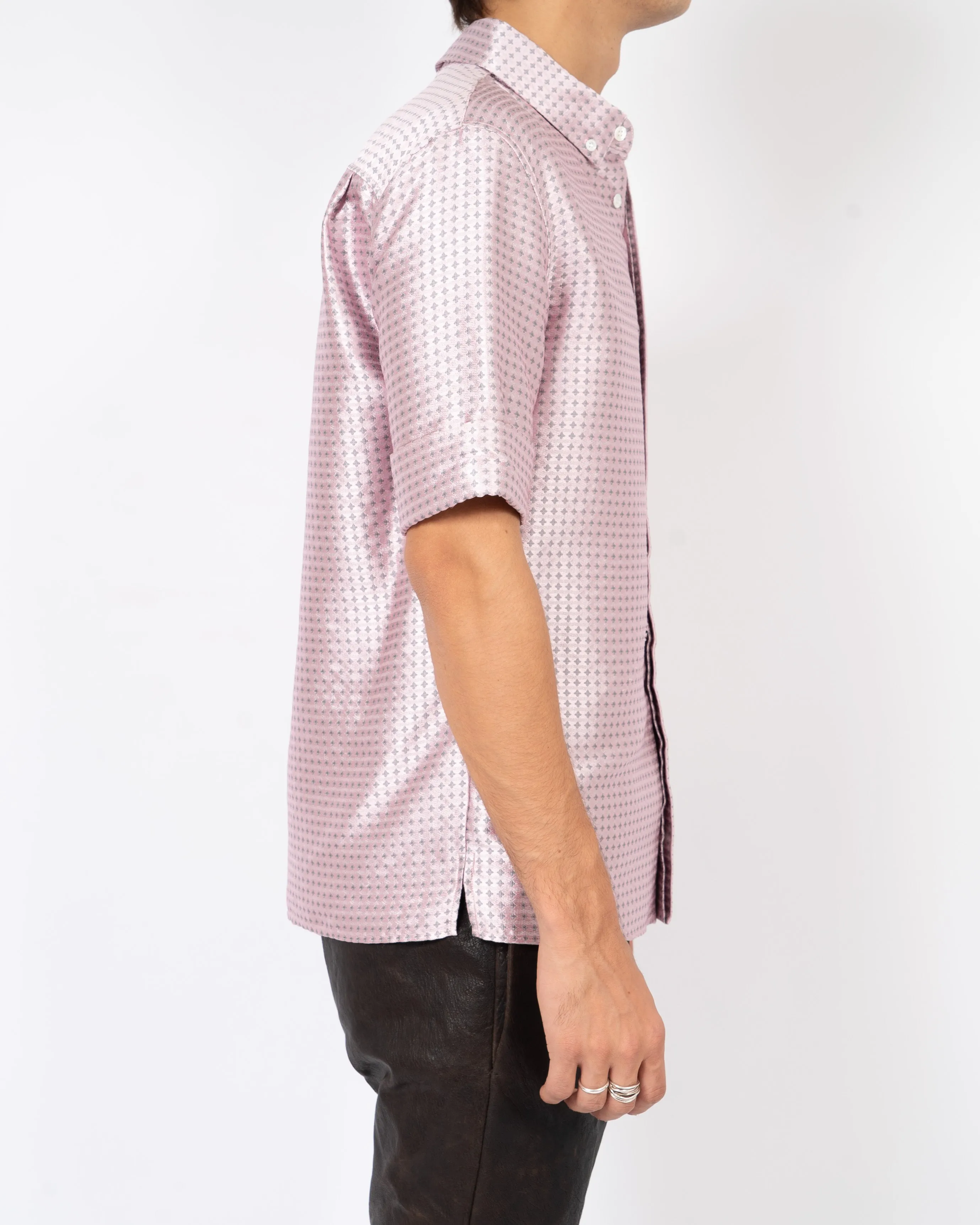 SS17 Pink Silk Inside Out Jacquard Shirt
