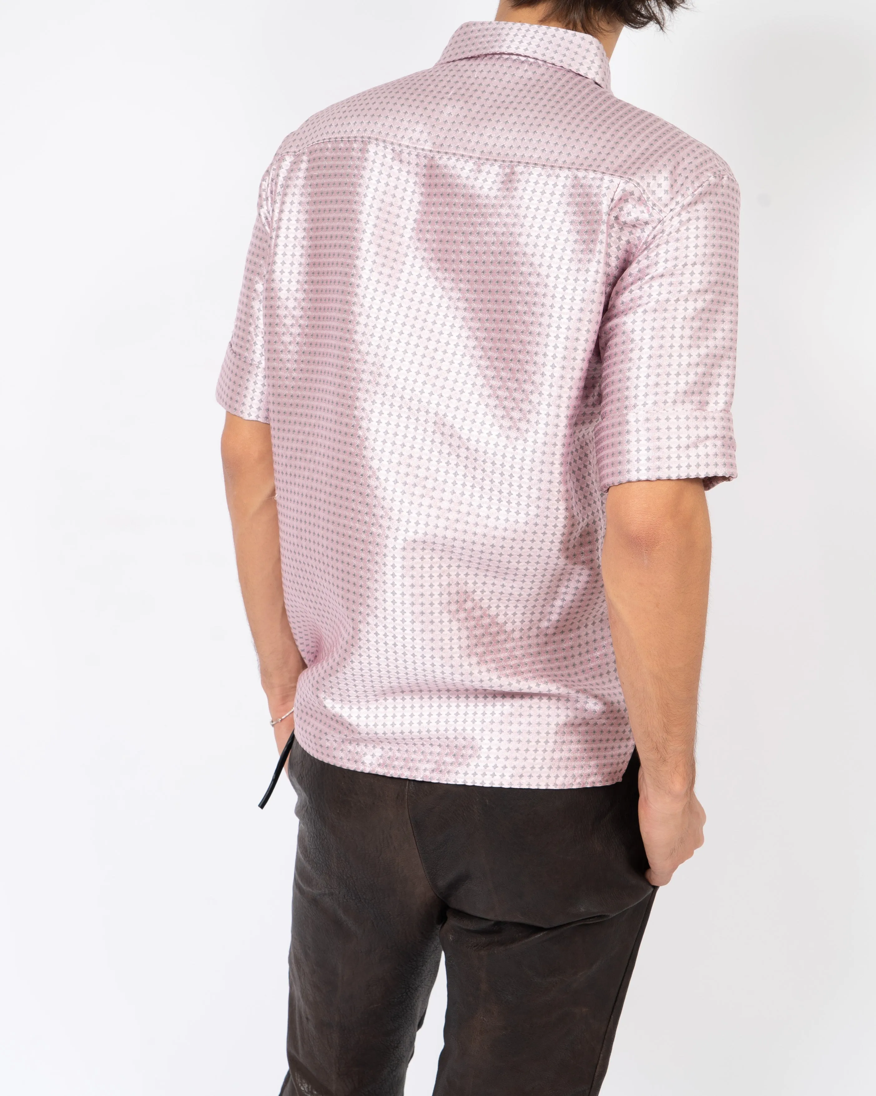 SS17 Pink Silk Inside Out Jacquard Shirt