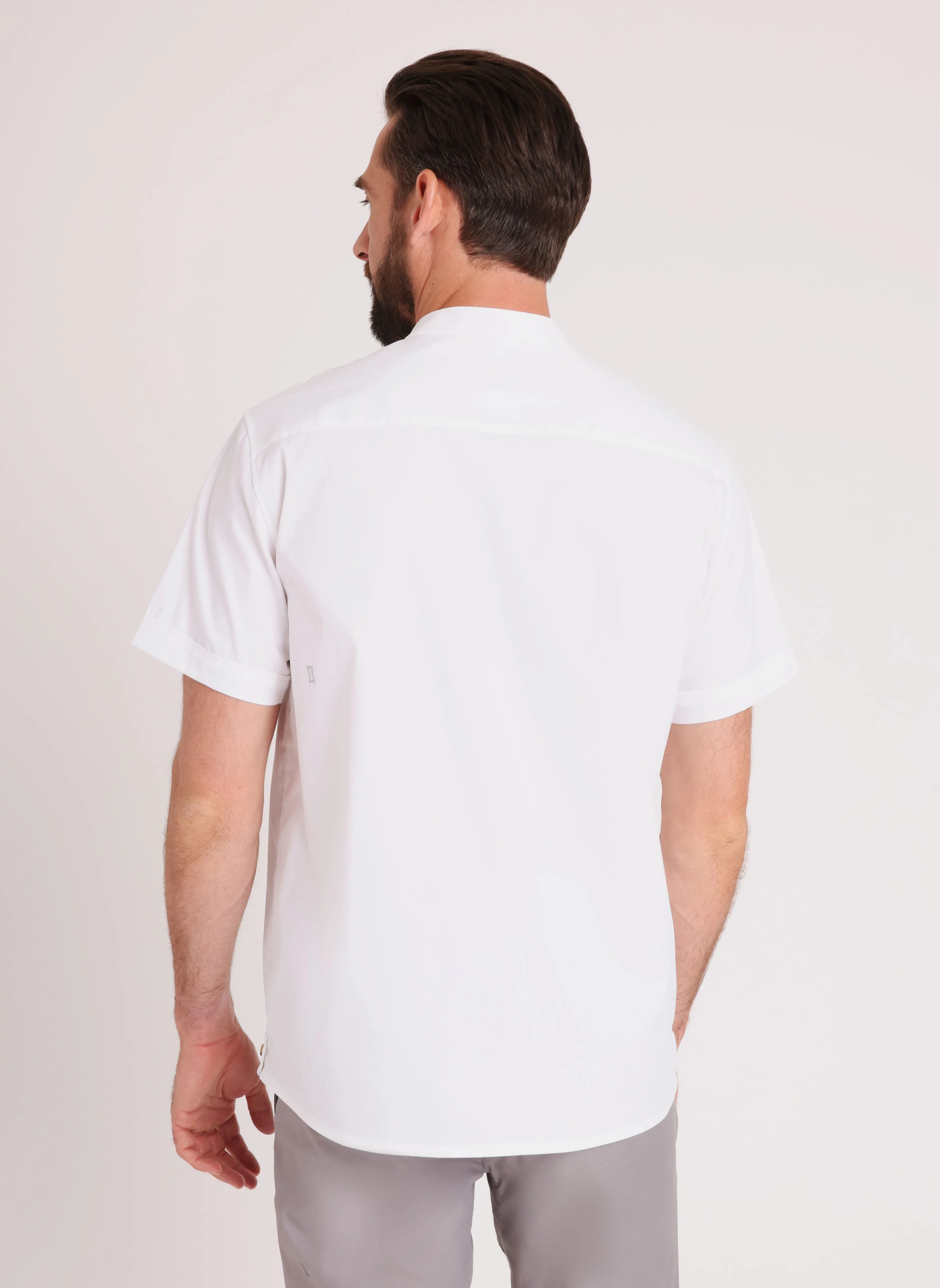 Stay Cool Collarless Short Sleeve Shirt Relaxed Fit