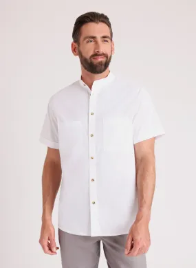 Stay Cool Collarless Short Sleeve Shirt Relaxed Fit