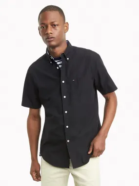 Tommy Hilfiger Men's Maxwell Short Sleeve Shirt Th Deep Black 7876018 012