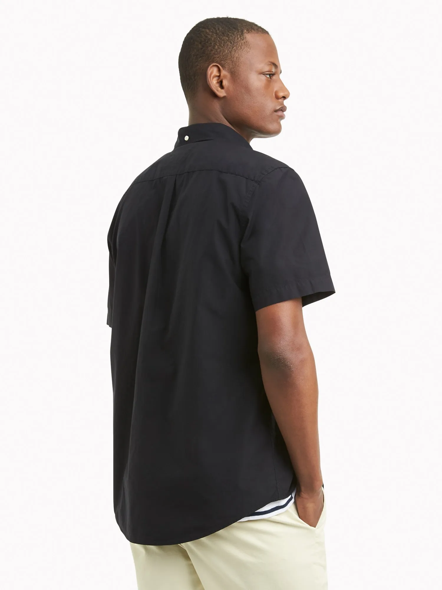 Tommy Hilfiger Men's Maxwell Short Sleeve Shirt Th Deep Black 7876018 012