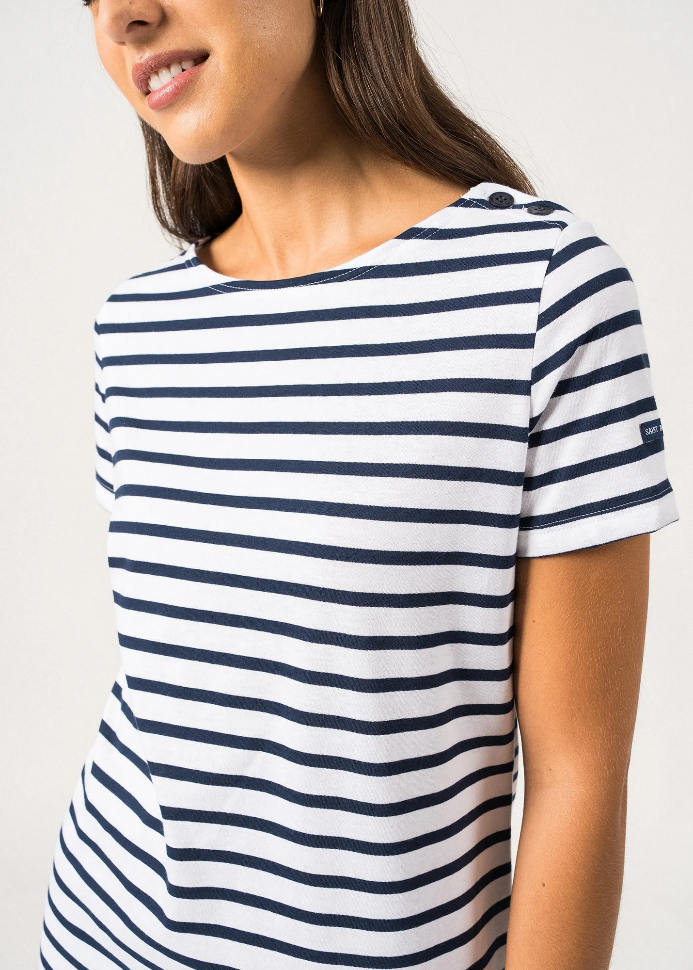 Villefranche Striped Dress – cotton (NEIGE/MARINE)