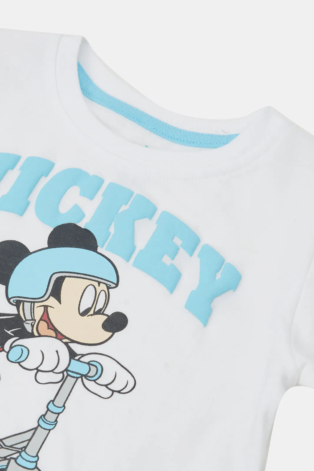 White Mickey Mouse Short Sleeve Tshirt:White