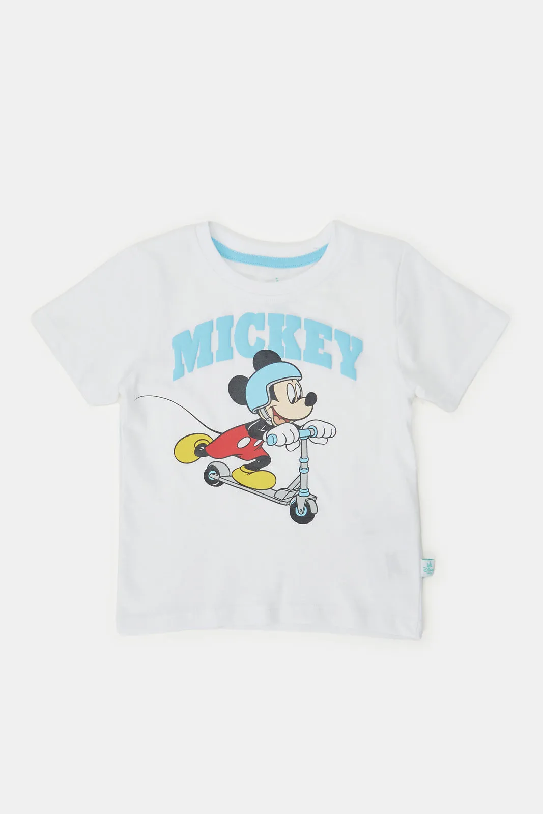 White Mickey Mouse Short Sleeve Tshirt:White