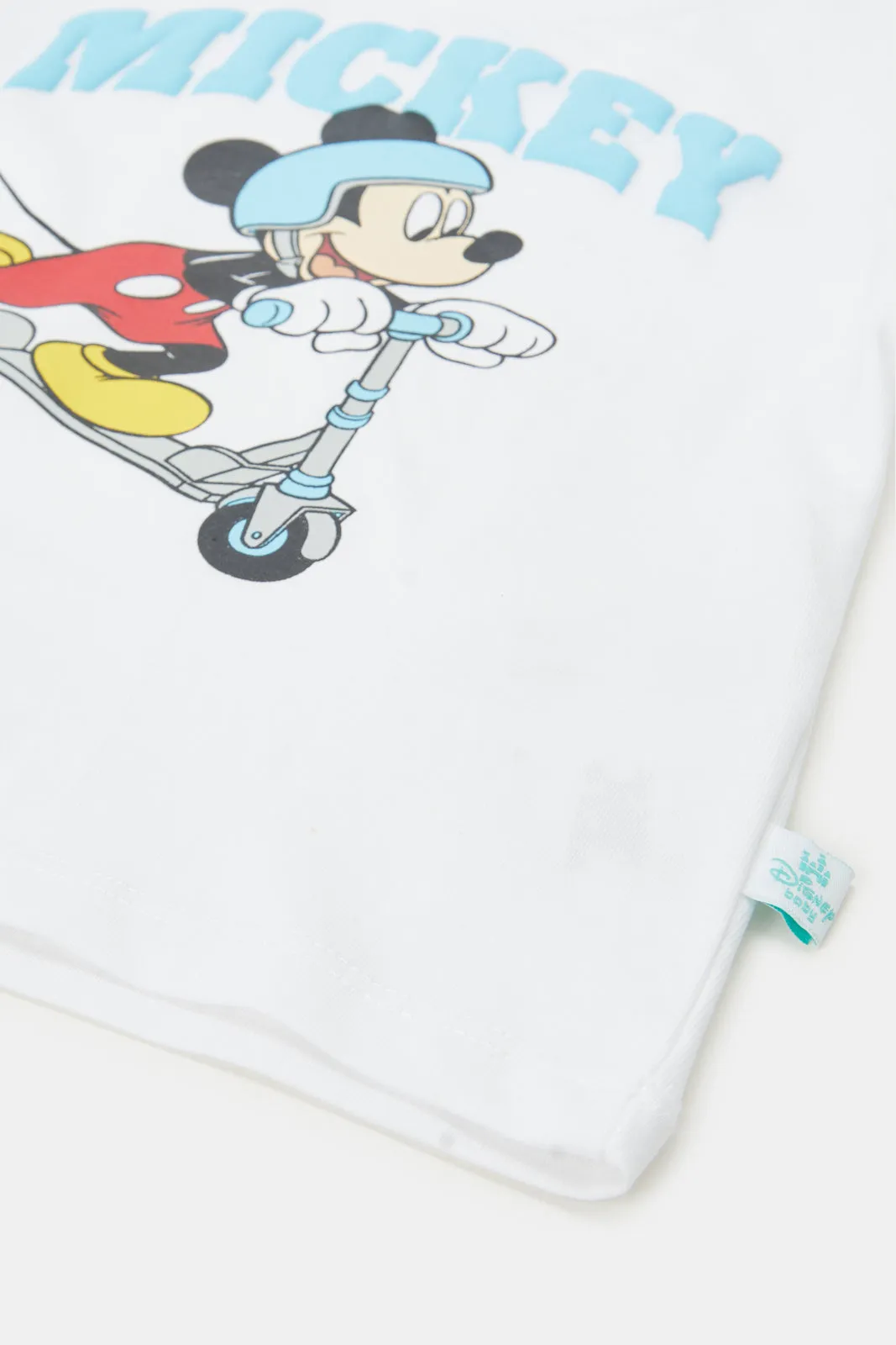 White Mickey Mouse Short Sleeve Tshirt:White