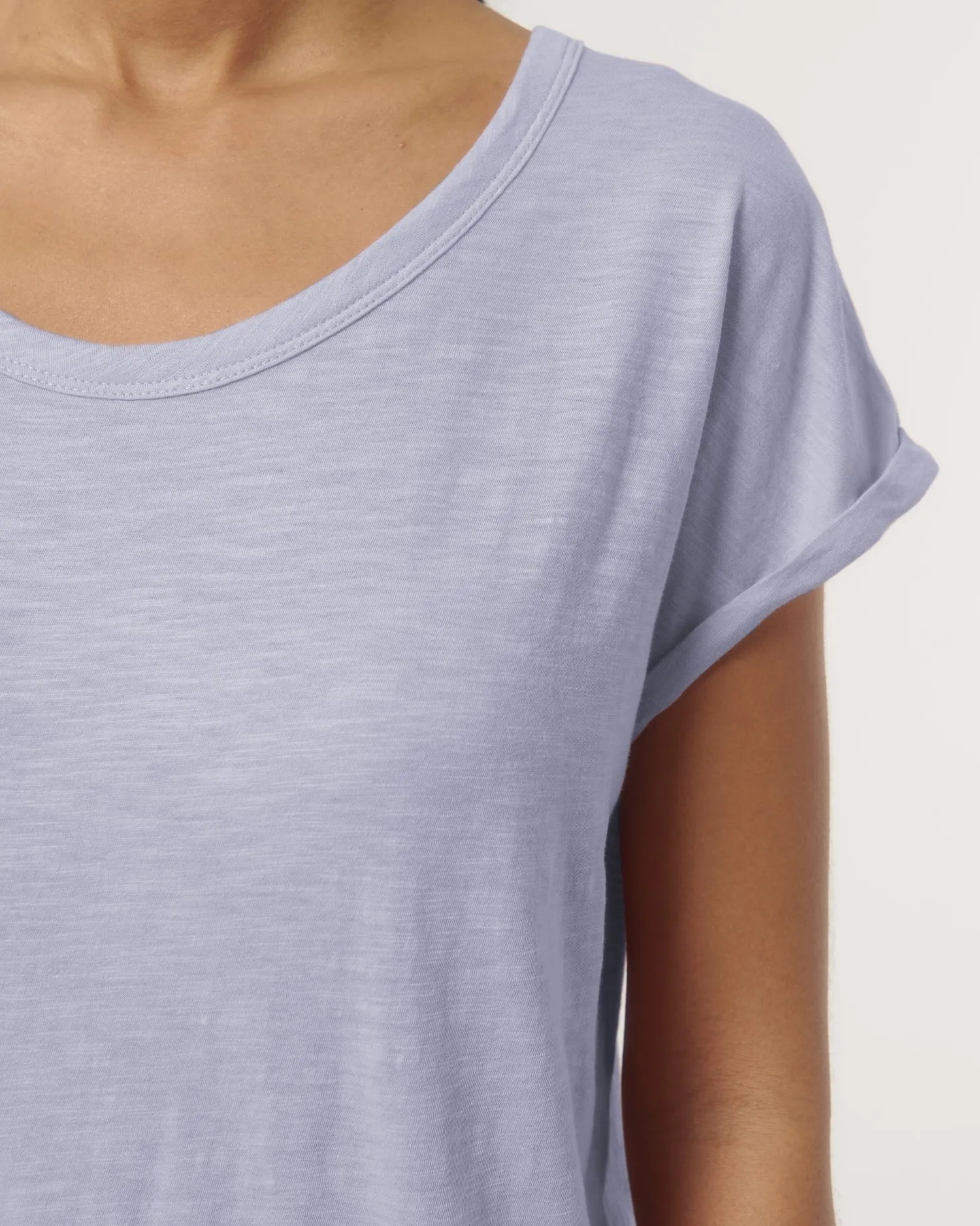 Women's Organic Slub Tee with Rolled Sleeves | Stella Rounder Slub T-shirt STTW112