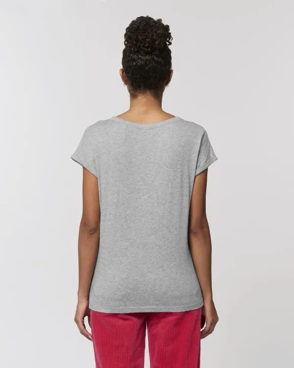 Women's Organic Slub Tee with Rolled Sleeves | Stella Rounder Slub T-shirt STTW112
