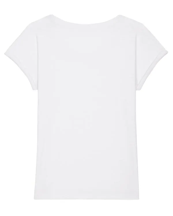 Women's Organic Slub Tee with Rolled Sleeves | Stella Rounder Slub T-shirt STTW112