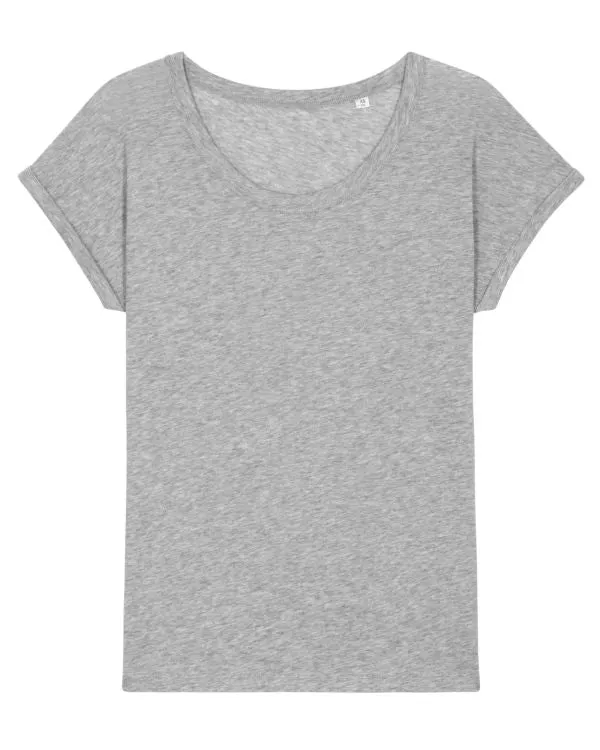 Women's Organic Slub Tee with Rolled Sleeves | Stella Rounder Slub T-shirt STTW112