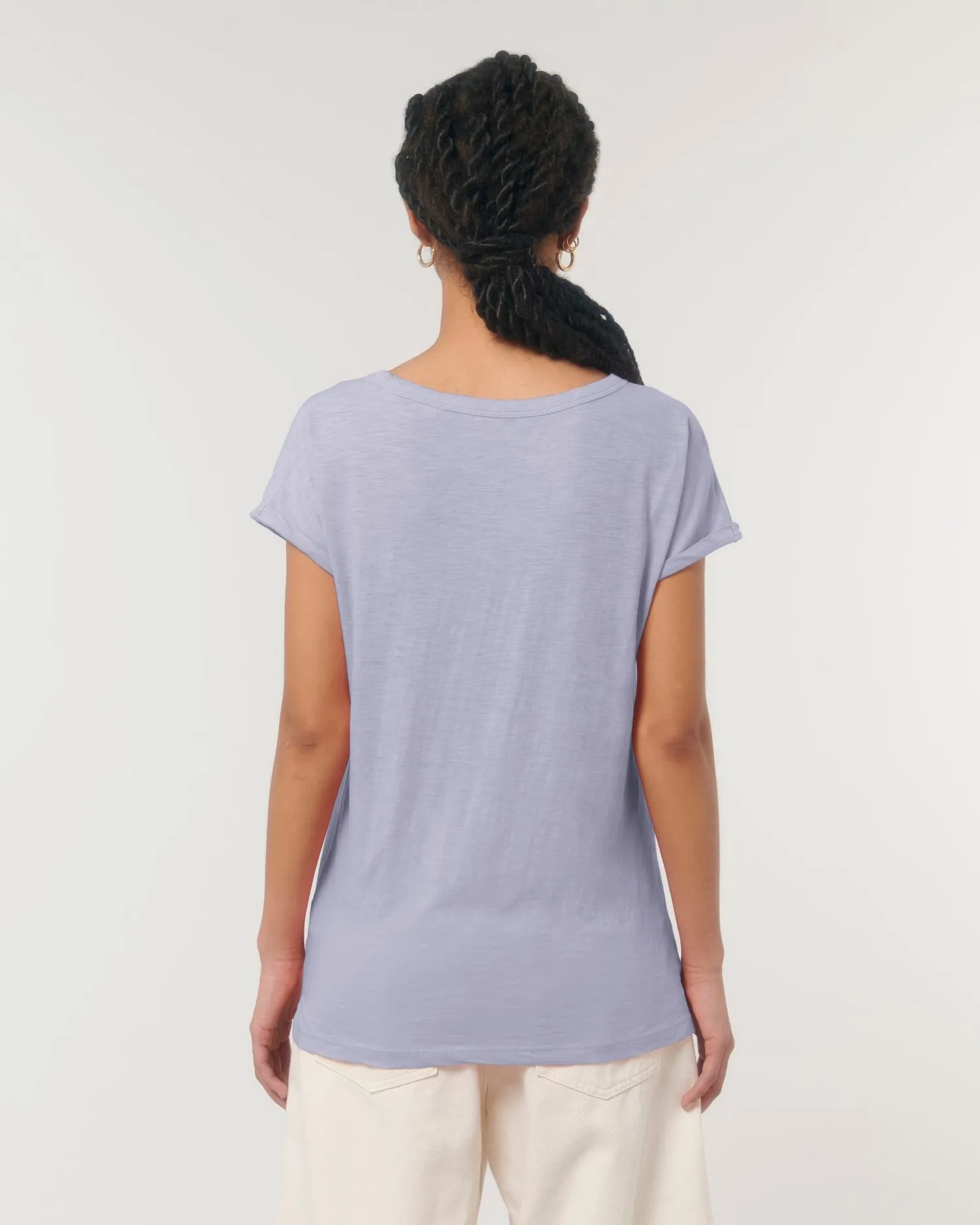 Women's Organic Slub Tee with Rolled Sleeves | Stella Rounder Slub T-shirt STTW112