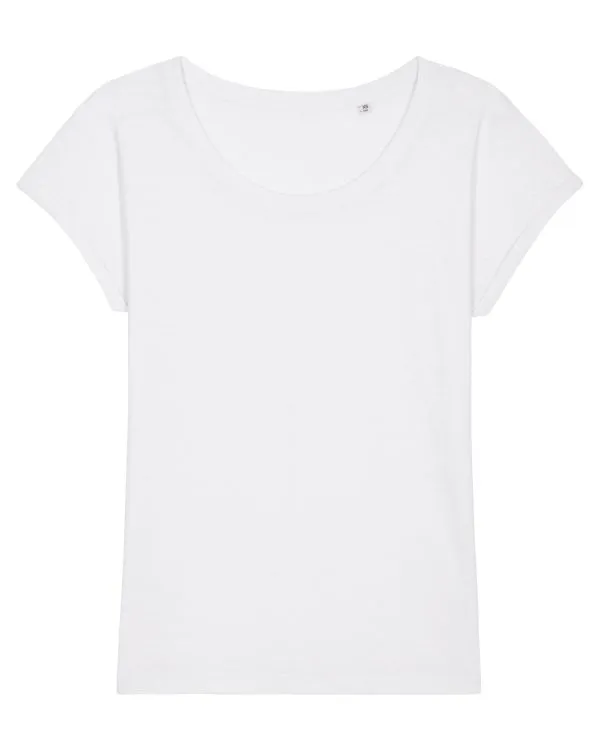 Women's Organic Slub Tee with Rolled Sleeves | Stella Rounder Slub T-shirt STTW112