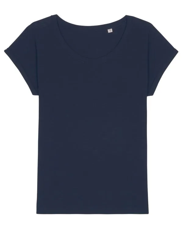 Women's Organic Slub Tee with Rolled Sleeves | Stella Rounder Slub T-shirt STTW112