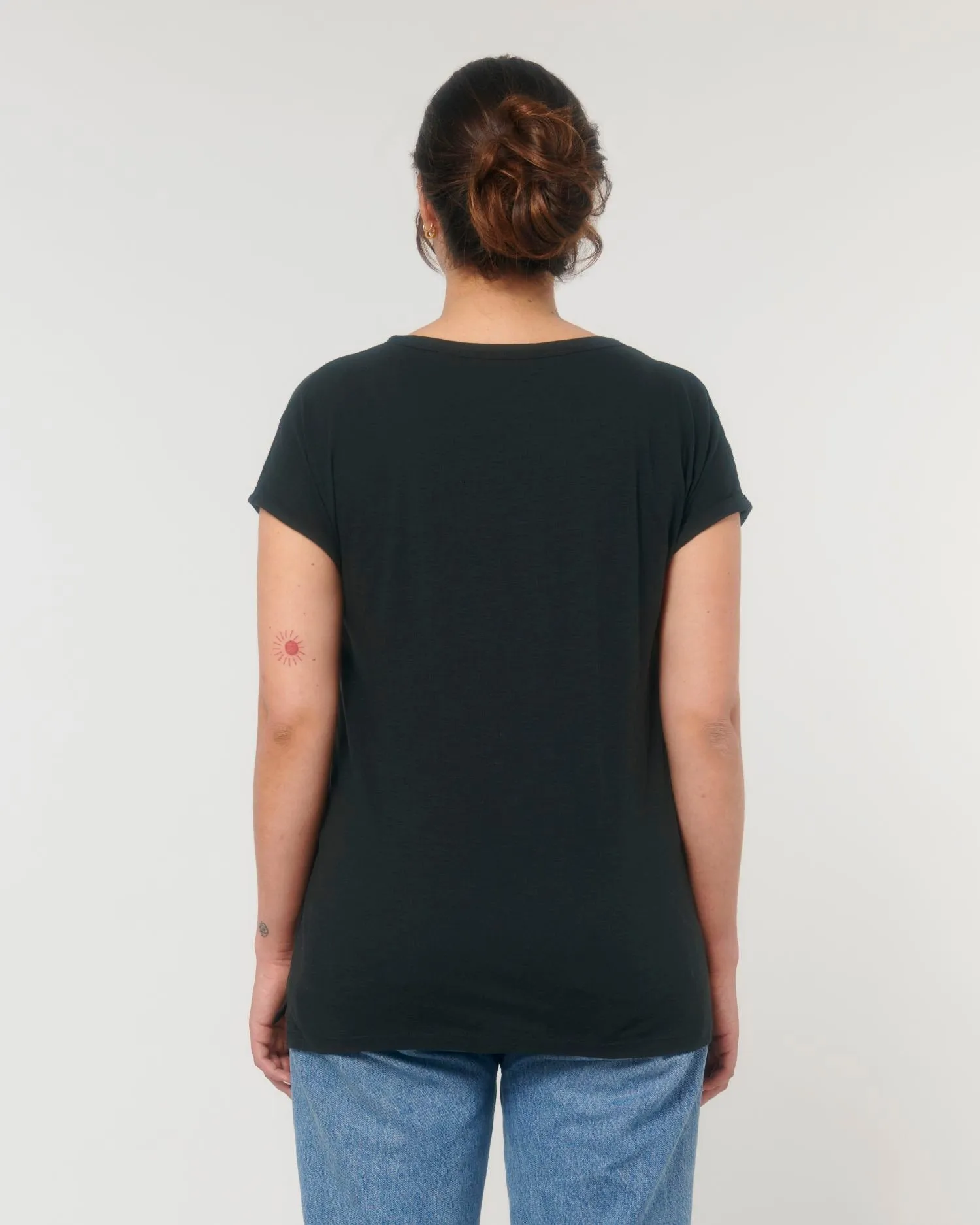 Women's Organic Slub Tee with Rolled Sleeves | Stella Rounder Slub T-shirt STTW112
