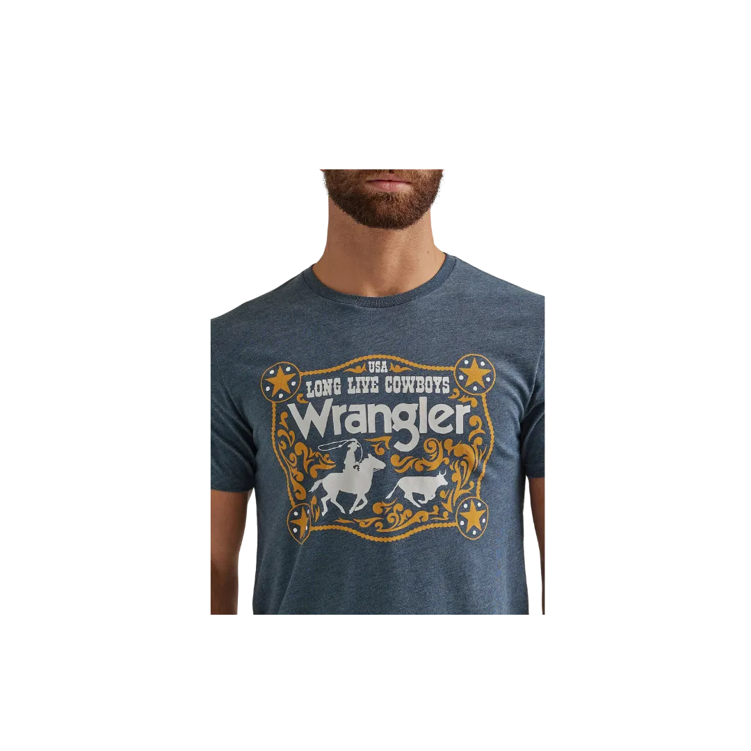 Wrangler Men's Buckle Graphic Midnight Heather T Shirt