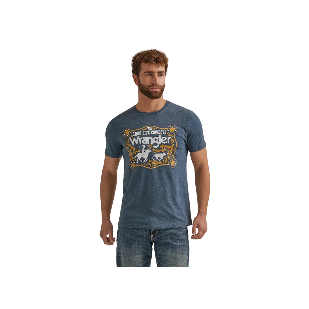 Wrangler Men's Buckle Graphic Midnight Heather T Shirt