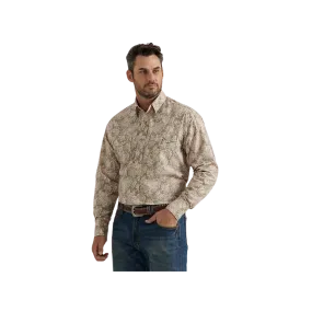 Wrangler Men's George Strait Print Green Shirt
